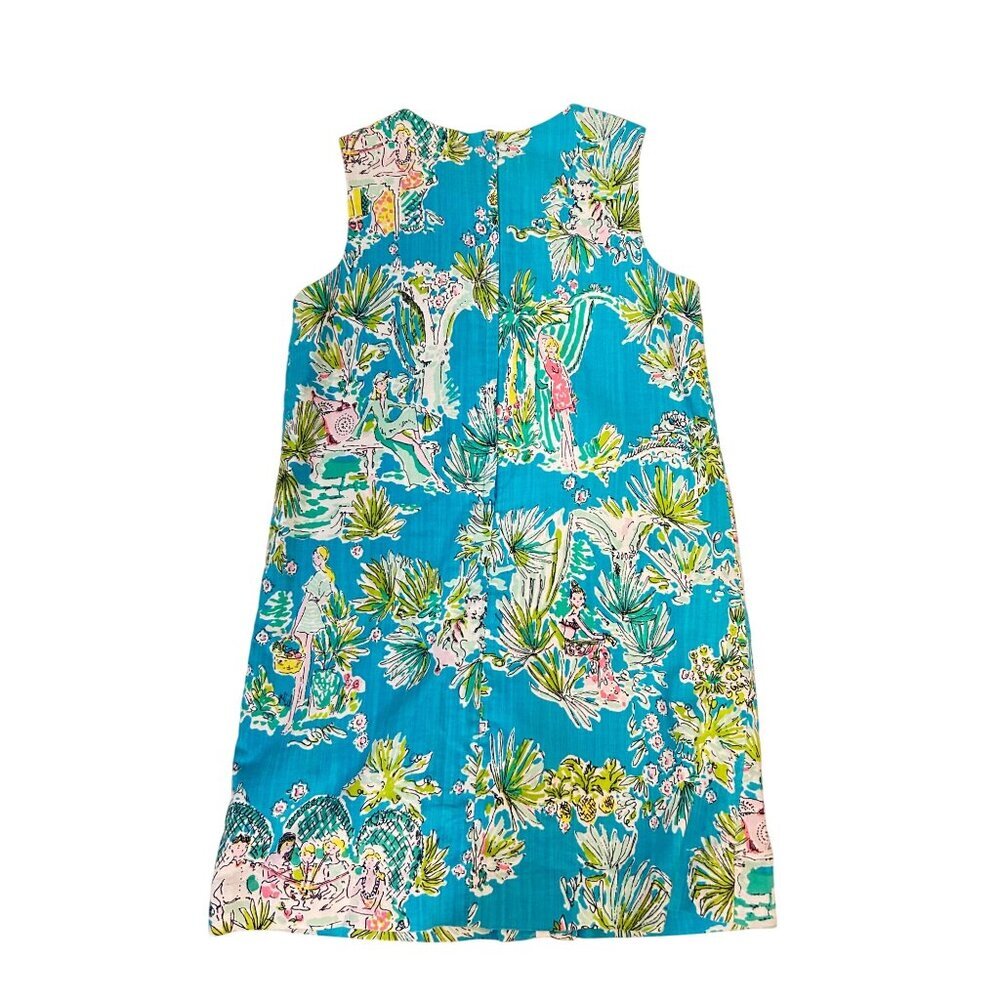 Lilly Pulitzer Originals Jungle Glam Shift Dress Blue Toile Girls 10 - Picture 3 of 5